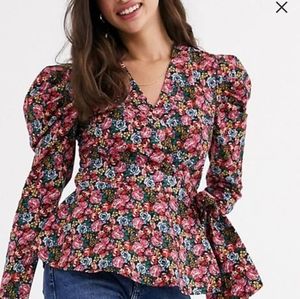 ASOS floral wrap top - us 6